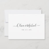 Modern eenvoudig elegant script bruiloft QR-code RSVP Kaartje (Achterkant)