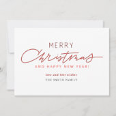 Modern Eenvoudig Elegant Script Vrolijk Kerstfeest Feestdagenkaart (Voorkant)