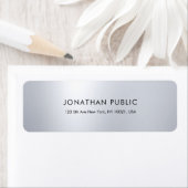 Modern Eenvoudig Elegant Zilver Kijk Retouradres Etiket (Insitu)