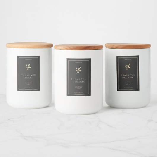 Modern Eenvoudig Elegant Zwart Goud Boho Jar Voedselcontainer Etiket (Flessen)