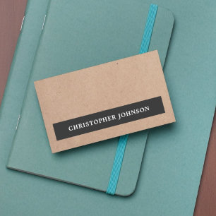 Modern Eenvoudig Elegant Zwart Streep Kraft Papier Visitekaartje