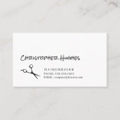 Modern Eenvoudig Elegant Zwart Wit Haar Stylist Visitekaartje (Voorkant)