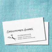 Modern Eenvoudig Elegant Zwart Wit Haar Stylist Visitekaartje