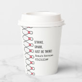 Modern eenvoudig elke leeftijd Bowling verjaardags Papieren Bekers (Achterkant)