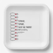 Modern eenvoudig elke leeftijd Bowling verjaardags Papieren Bordje (Voorkant)