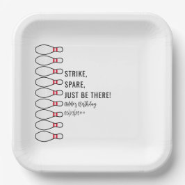 Modern eenvoudig elke leeftijd Bowling verjaardags Papieren Bordje