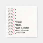 Modern eenvoudig elke leeftijd Bowling verjaardags Servet (Voorkant)