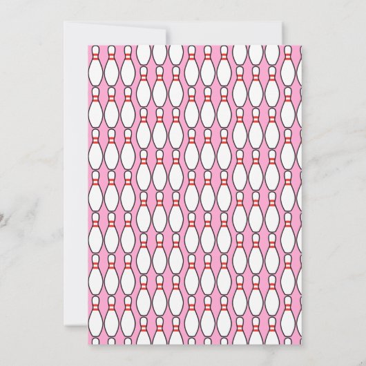 Modern Eenvoudig Elke Leeftijd Roze Bowling Verjaa Kaart (Achterkant)