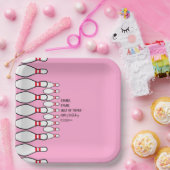 Modern Eenvoudig Elke Leeftijd Roze Bowling Verjaa Papieren Bordje (Feest)