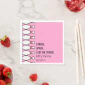 Modern Eenvoudig Elke Leeftijd Roze Bowling Verjaa Servet (Insitu)