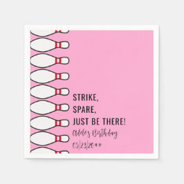 Modern Eenvoudig Elke Leeftijd Roze Bowling Verjaa Servet