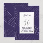 Modern, eenvoudig en elegant 50ste verjaardagsfees kaart (Voorkant / Achterkant)