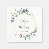 Modern Eenvoudig Eucalyptus Geometrisch Lijst Brui Servet (Voorkant)