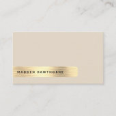 Modern eenvoudig faux goud geborsteld metaal visitekaartje (Voorkant)