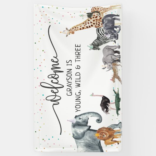 Modern Eenvoudig Feestdier Verjaardag Welkom Banne Spandoek (Verticaal)