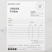 Modern eenvoudig formeel bestelformulier voor bedr (Voorkant)