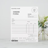 Modern eenvoudig formeel bestelformulier voor bedr (Staand voorkant)