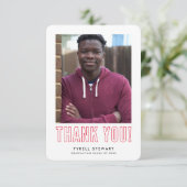 modern, eenvoudig foto-AFSTUDEERDER DANK JE VRIJ r Bedankkaart (Staand voorkant)