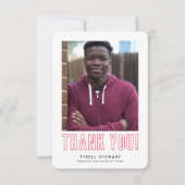 modern, eenvoudig foto-AFSTUDEERDER DANK JE VRIJ r Bedankkaart (Voorkant)