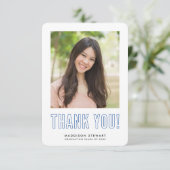 modern eenvoudig foto AFSTUDEERDER DANK U koningsb Bedankkaart (Staand voorkant)