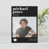 Modern eenvoudig foto-afstuderen aankondiging (Staand voorkant)