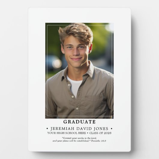 Modern Eenvoudig Foto Afstuderen Tafelblad Ezel Fotoplaat (voorkant)