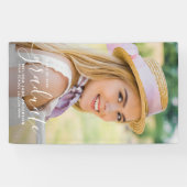 Modern eenvoudig foto gepersonaliseerd Afstuderen Spandoek (Horizontaal)