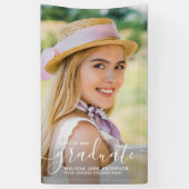 Modern eenvoudig foto gepersonaliseerd Afstuderen Spandoek (Verticaal)