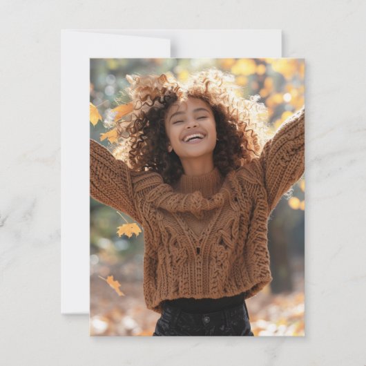 Modern eenvoudig foto wit afstuderen bedankkaart (Voorkant)