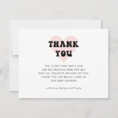 Modern eenvoudig gecodeerd Baby shower Bedankkaart (Voorkant)