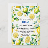 Modern Eenvoudig geel Lemon waterverf verjaardag Kaart (Voorkant)
