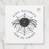 Modern Eenvoudig Gelukkig Halloween Spinnenweb Bedankjes Labels (Achterkant)