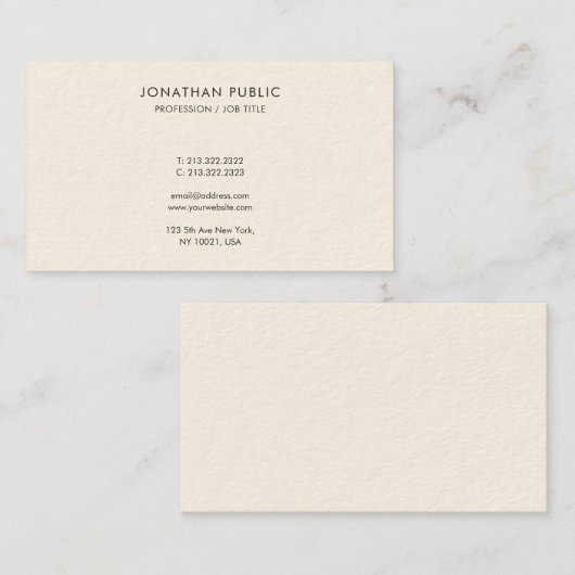 Modern Eenvoudig Gemakkelijk te maken Sjabloon Lux Visitekaartje (Voorkant / Achterkant)