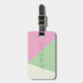 Modern eenvoudig geometrisch kleurenblok bagagelabel (Voorkant verticaal)