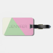 Modern eenvoudig geometrisch kleurenblok bagagelabel (Achterkant horizontaal)