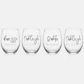 Modern Eenvoudig Gepersonaliseerd Bruidsmeisje Voo Wijnglas Zonder Voet (Voorkant)