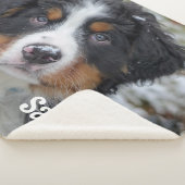 Modern eenvoudig gepersonaliseerd Hondenliefhebber Sherpa Deken (3/4)