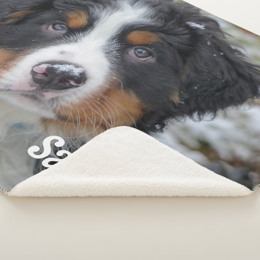 Modern eenvoudig gepersonaliseerd Hondenliefhebber Sherpa Deken (3/4)