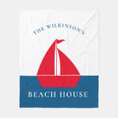 Modern eenvoudig gepersonaliseerd nautisch zomerhu fleece deken (Voorkant)