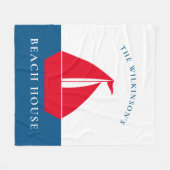 Modern eenvoudig gepersonaliseerd nautisch zomerhu fleece deken (Voorkant (Horizontaal))