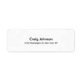 Modern Eenvoudig Gewoon Professioneel Zwart & Wit Etiket (Voorkant)