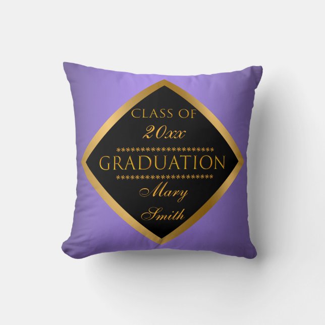 Modern eenvoudig Gold Paars aanpassen Kussen (Voorkant)