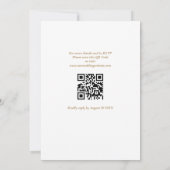Modern Eenvoudig Goud en Wit QR Code Bruiloft Kaart (Achterkant)