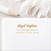 Modern Eenvoudig Goud en Wit Retouradreslabel Etiket (Insitu)