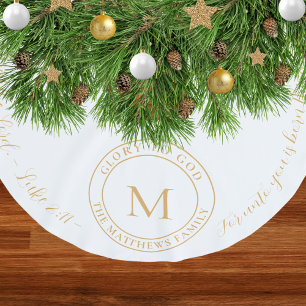 Modern Eenvoudig Goud Religieuze Bijbel Verse Kers Kerstboom Rok