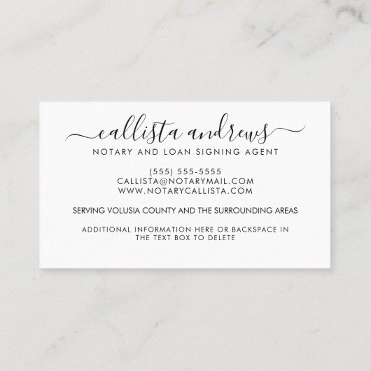 Modern Eenvoudig Goud Zwart Fontein Pen Notaris Le Visitekaartje (Achterkant)