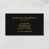 Modern eenvoudig goud zwart professioneel logo visitekaartje (Achterkant)