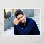 Modern Eenvoudig Gouden Rood Afstudeerfeest Folie Uitnodiging (Achterkant)