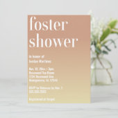 Modern Eenvoudig Gradiënt Foster Care Baby shower Kaart (Staand voorkant)