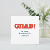 Modern Eenvoudig Graduation Party Rood en Blauw Vi Kaart (Staand voorkant)